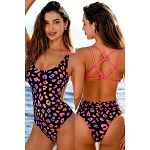 NWT Cupshe Primal Instincts Animal Print One-Piece Swimsuit - Size Small‎
